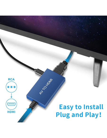 Convertidor AV a HDMI Uhddadi 1080P para PS2 Xbox DVD Convertidor AV a HDMI Uhddadi 1080P para PS2 Xbox DVD