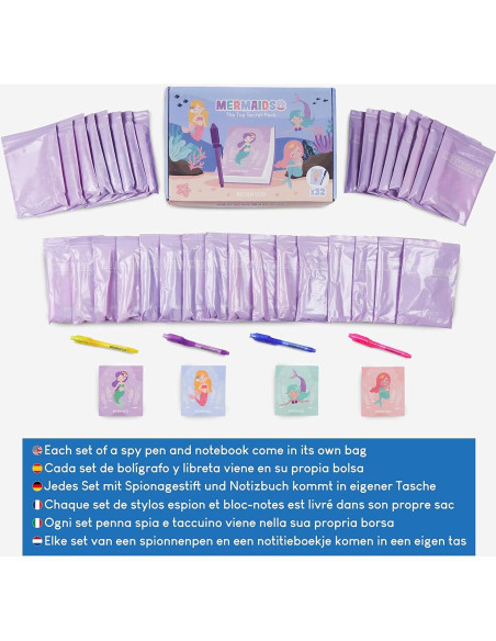 BONNYCO 32 Bolígrafos Tinta Invisible y Cuadernos Sirenas BONNYCO 32 Bolígrafos Tinta Invisible y Cuadernos Sirenas