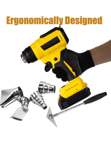 Pistola de Calor Inalámbrica Dewalt 20V 300W 1022F 4 Boquillas