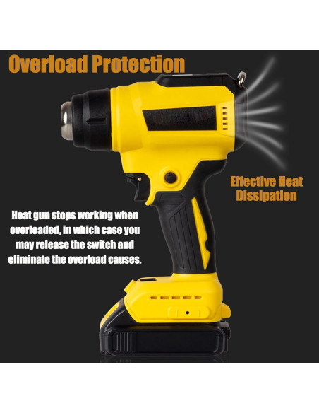 Pistola de Calor Inalámbrica Dewalt 20V 300W 1022F 4 Boquillas Pistola de Calor Inalámbrica Dewalt 20V 300W 1022F 4 Boquillas