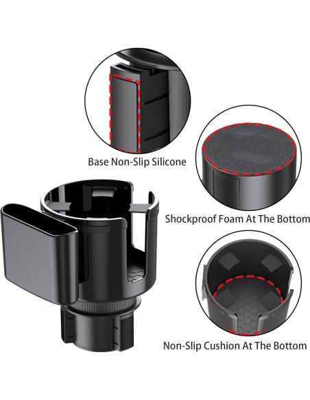 Adaptador Soporte para Taza y Teléfono Nayubo Negro 10.2 cm Adaptador Soporte para Taza y Teléfono Nayubo Negro 10.2 cm