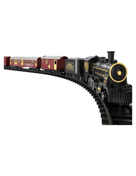 Juego de tren TEMI eléctrico con humo y luces para niños Juego de tren TEMI eléctrico con humo y luces para niños
