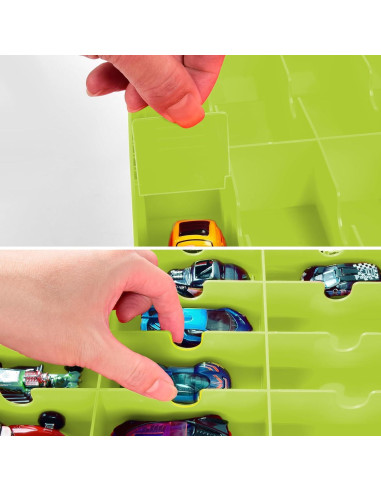 Organizador de Juguetes FULLCASE Verde 48 Compartimentos Hot Wheels