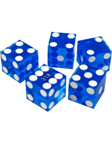 Dados de Casino Trademark Poker 19mm Azul Profesional