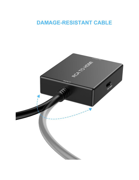Convertidor RCA a HDMI Uzifhdhi 720P/1080P para TV Convertidor RCA a HDMI Uzifhdhi 720P/1080P para TV