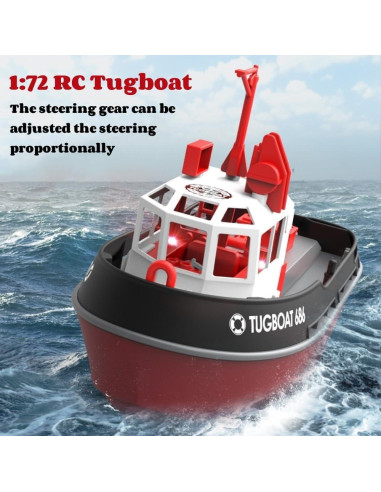 Barco RC Yoyoom Remolcador 1/72 con Luces LED y Alarma