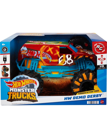 Hot Wheels RC Monster Trucks HW Demo Derby 1:15 control remoto Hot Wheels RC Monster Trucks HW Demo Derby 1:15 control remoto