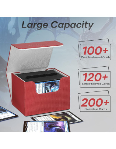 Caja de Barajas Mlikero Rojo para 100+ Cartas TCG
