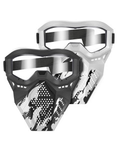Máscara táctica POKONBOY 2 paquetes para Nerf - Negro y Blanco