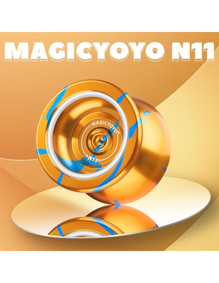 Yoyo Profesional MAGICYOYO N11 Azul Dorado + Kit Completo Yoyo Profesional MAGICYOYO N11 Azul Dorado + Kit Completo