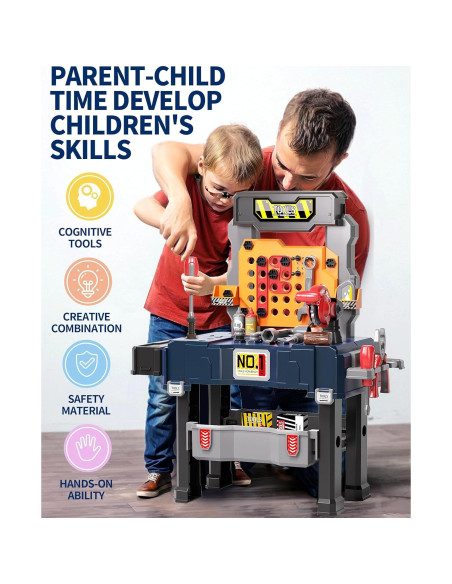 Banco de herramientas transformable Deejoy para niños 1.75 kg Banco de herramientas transformable Deejoy para niños 1.75 kg