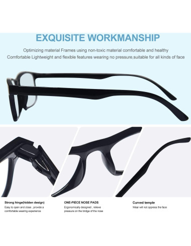 Paquete de 3 Gafas de Lectura CVVTSPE Anti-Luz Azul UV400