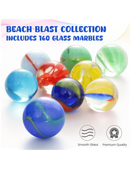 Canicas de Vidrio POPLAY 160PCS para Manualidades Niños Canicas de Vidrio POPLAY 160PCS para Manualidades Niños