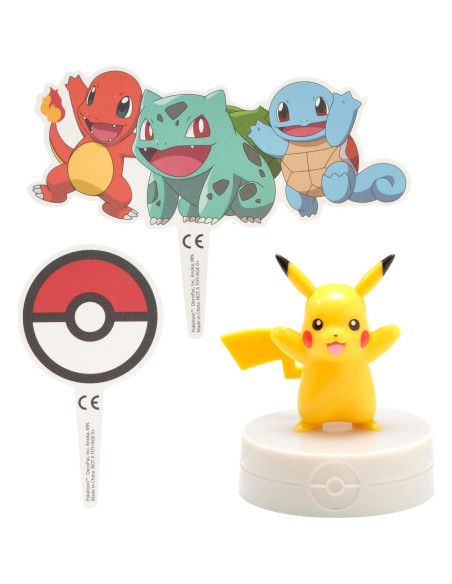 Topper de Pastel Pikachu Iluminado DecoSet - 3 Piezas Topper de Pastel Pikachu Iluminado DecoSet - 3 Piezas