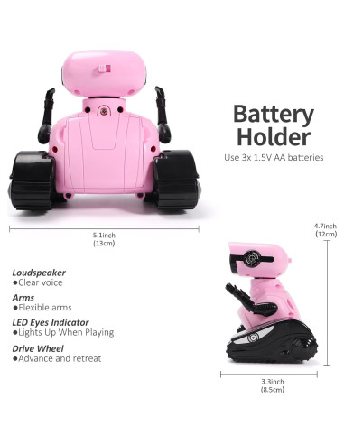 Robot Control Remoto GILOBABY NH-018 Rosa con LED y Música