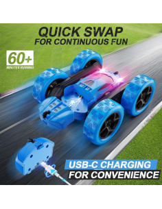Coche RC Acrobático QUNREDA 4WD LED 360 para Niños 2