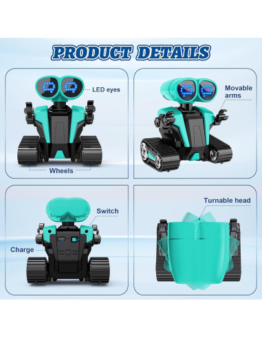 Robot Control Remoto Recargable MindPal Verde 3+ Años