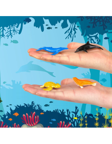 LOMIMOS Set 60 Figuras de Animales Miniatura Educativas