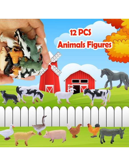 Juego de 12 Figuras de Animales de Granja Smilixin - Juguetes Educativos Juego de 12 Figuras de Animales de Granja Smilixin - Juguetes Educativos