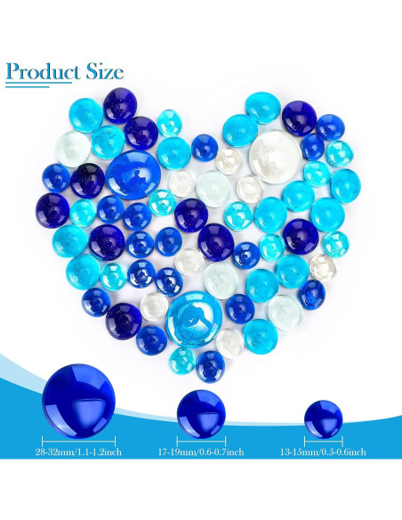 Canicas de Vidrio Planas Honeydak 300 Pcs Azul 13-32 mm Canicas de Vidrio Planas Honeydak 300 Pcs Azul 13-32 mm