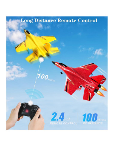 Avión RC Crohorizon Amarillo 2 Canales para Niños 12+