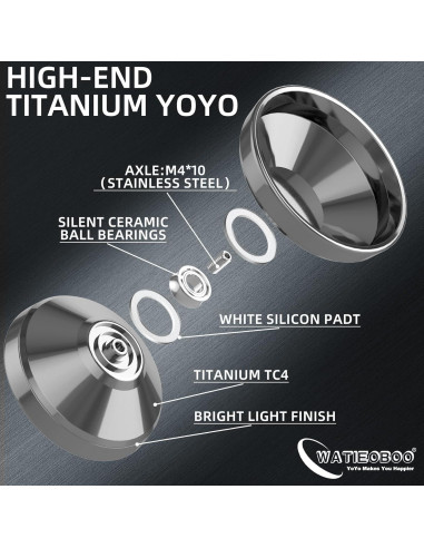 Yoyo Profesional WATIEOBOO de Titanio 57mm No Responsivo