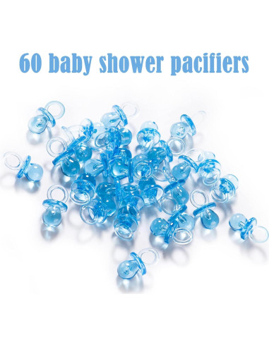 Juego de Pinzas Baby Shower ZJJZGYXINTAI 60 Mini Chupetes
