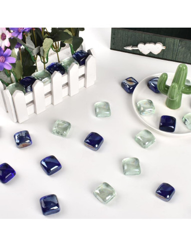 Canicas de Vidrio LUEYAO 1.18cm Azul y Claro para Decoración
