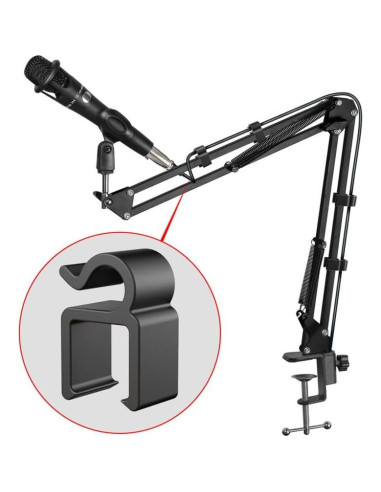 Paquete de 20 Clips de Cable para Micrófono Organizador Negro