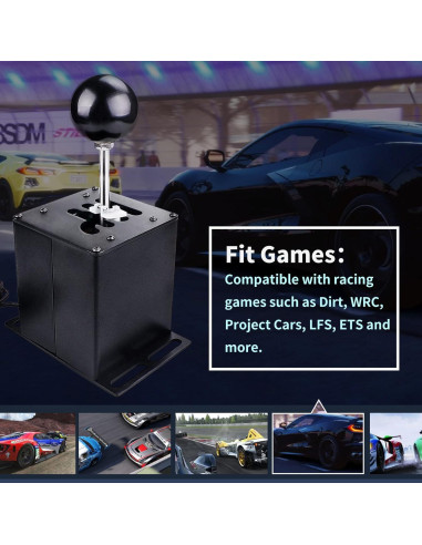 Simulador de Cambios RASTP USB 6+R para Volantes Logitech y Thrustmaster