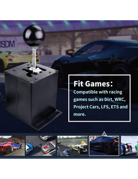 Simulador de Cambios RASTP USB 6+R para Volantes Logitech y Thrustmaster Simulador de Cambios RASTP USB 6+R para Volantes Logitech y Thrustmaster