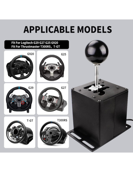 Simulador de Cambios RASTP USB 6+R para Volantes Logitech y Thrustmaster Simulador de Cambios RASTP USB 6+R para Volantes Logitech y Thrustmaster
