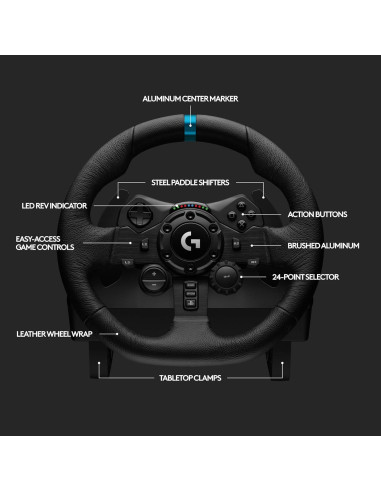 Volante Logitech G923 con Pedales para PS5 y PC - TRUEFORCE