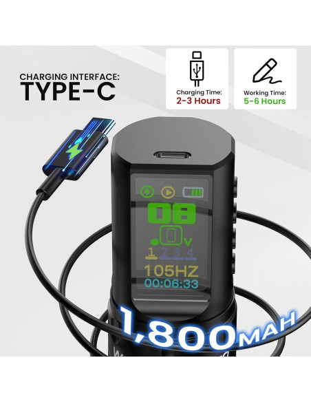 Máquina de Tatuaje Inalámbrica Wormhole HKP14 Pluma 1800mAh Máquina de Tatuaje Inalámbrica Wormhole HKP14 Pluma 1800mAh