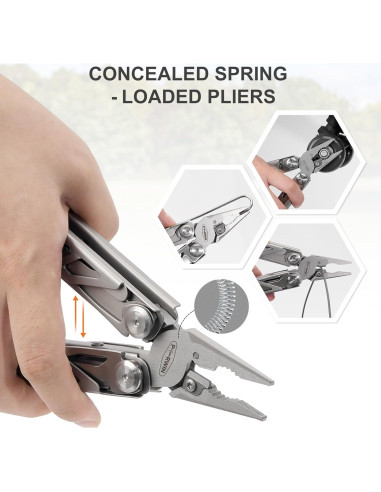 Multiherramienta PERWIN 17 en 1 Acero Inoxidable EDC Camping