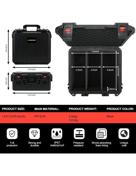 Caja de Almacenamiento para Baterías Milwaukee LOTOCASE 33.4x20.3cm Caja de Almacenamiento para Baterías Milwaukee LOTOCASE 33.4x20.3cm