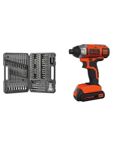 Destornillador de Impacto BLACK+DECKER BDCI20C 20V 109 Piezas