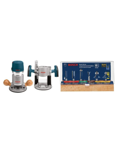 Router de Madera BOSCH 1617EVSPK con 6 Brocas de Carburo