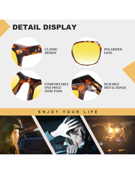 Gafas de Conducción HAOLOTA Polarizadas HD Tinte Amarillo Gafas de Conducción HAOLOTA Polarizadas HD Tinte Amarillo