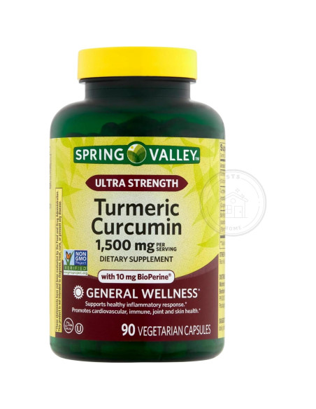 Suplemento de Cúrcuma Spring Valley 1500 mg 90 Cápsulas Vegetarianas Suplemento de Cúrcuma Spring Valley 1500 mg 90 Cápsulas Vegetarianas