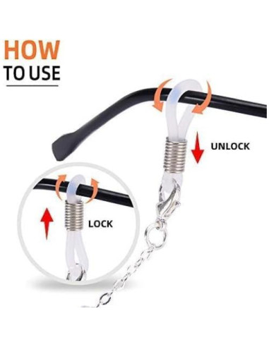 Cadena para Gafas ZOORON 64-77 cm Perlas Premium Ajustable