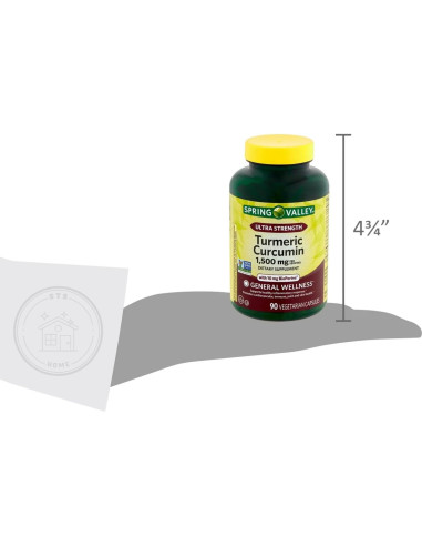 Suplemento de Cúrcuma Spring Valley 1500 mg 90 Cápsulas Vegetarianas