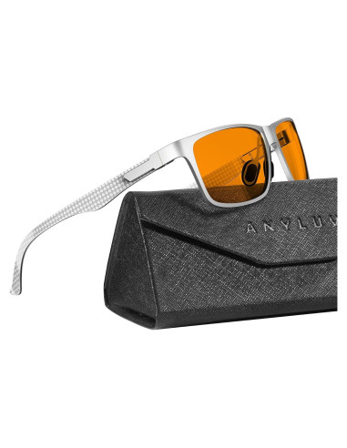 Gafas de Luz Azul ANYLUV Plata Fibra de Carbono Ligeras