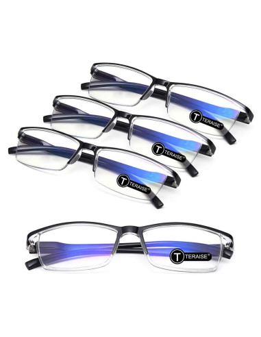 Gafas de lectura TERAISE 4 pcs anti-luz azul 1.5x