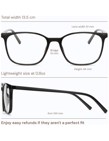 Gafas de bloqueo luz azul Gaoye UV400 para adultos - Negro