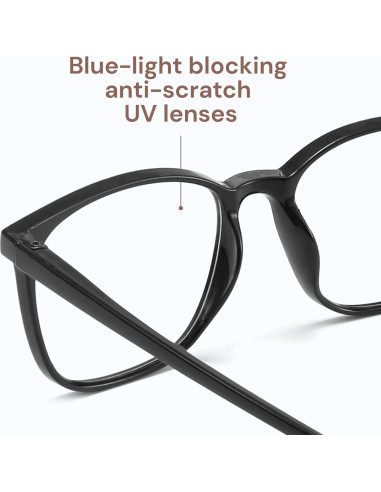 Gafas de bloqueo luz azul Gaoye UV400 para adultos - Negro