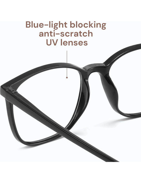 Gafas de bloqueo luz azul Gaoye UV400 para adultos - Negro Gafas de bloqueo luz azul Gaoye UV400 para adultos - Negro