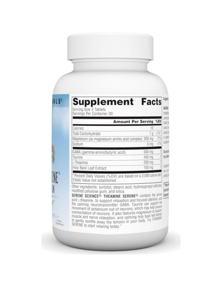 Source Naturals L-Teanina con Magnesio y GABA - 60 Tabletas Source Naturals L-Teanina con Magnesio y GABA - 60 Tabletas