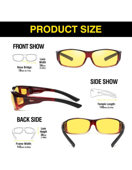 Gafas de Conducción DUCO 8953Y con Lentes Amarillos Polarizados Gafas de Conducción DUCO 8953Y con Lentes Amarillos Polarizados