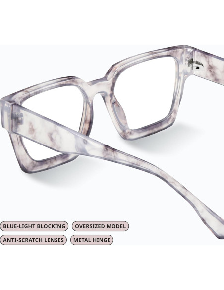 Gafas de luz azul oversized para mujer - Marco preppy chic Gafas de luz azul oversized para mujer - Marco preppy chic